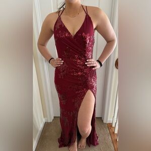 Wine formal/prom dress